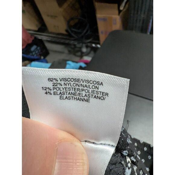 Anne Klein Pants Black White Flat Front Casual Stretch Trousers Women's Small - Picture 5 of 7